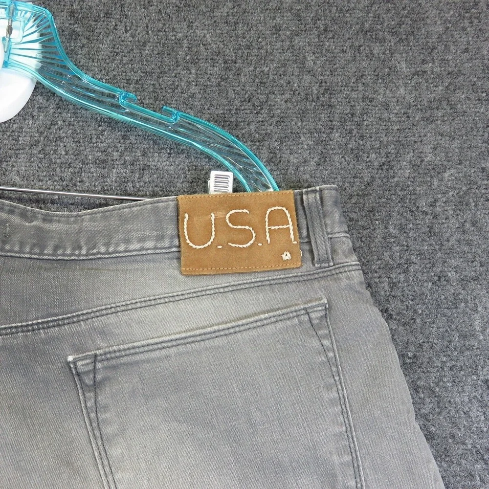 John Varvatos USA 40 x 31 Gray Denim Jeans Buttonfly Straight Leg Beale